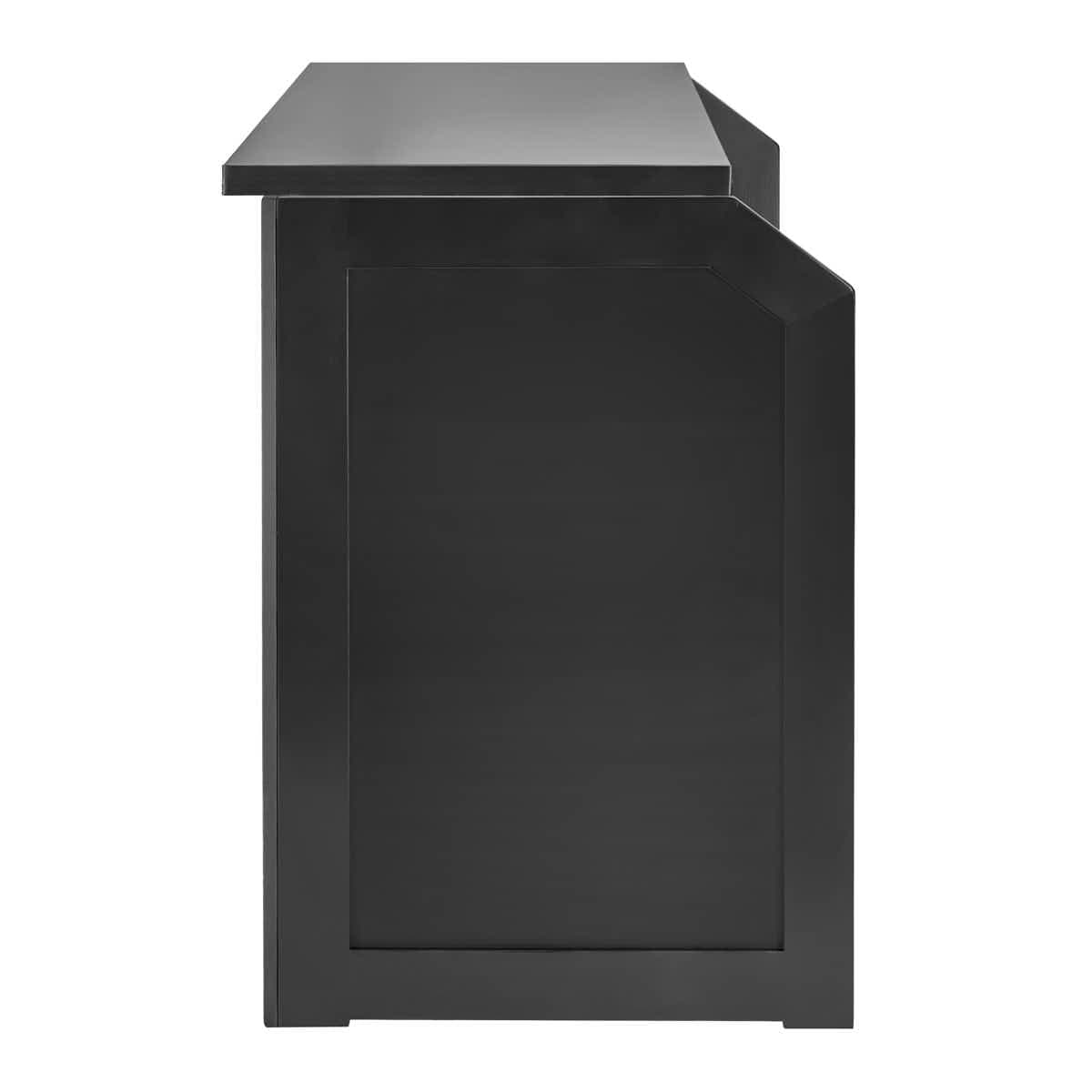 Chivari 6' Black Portable Folding Bar with HPL Reversible Front, Flush Top & Shelf BAR-FOLD-72KITFL-BLK-AX-T