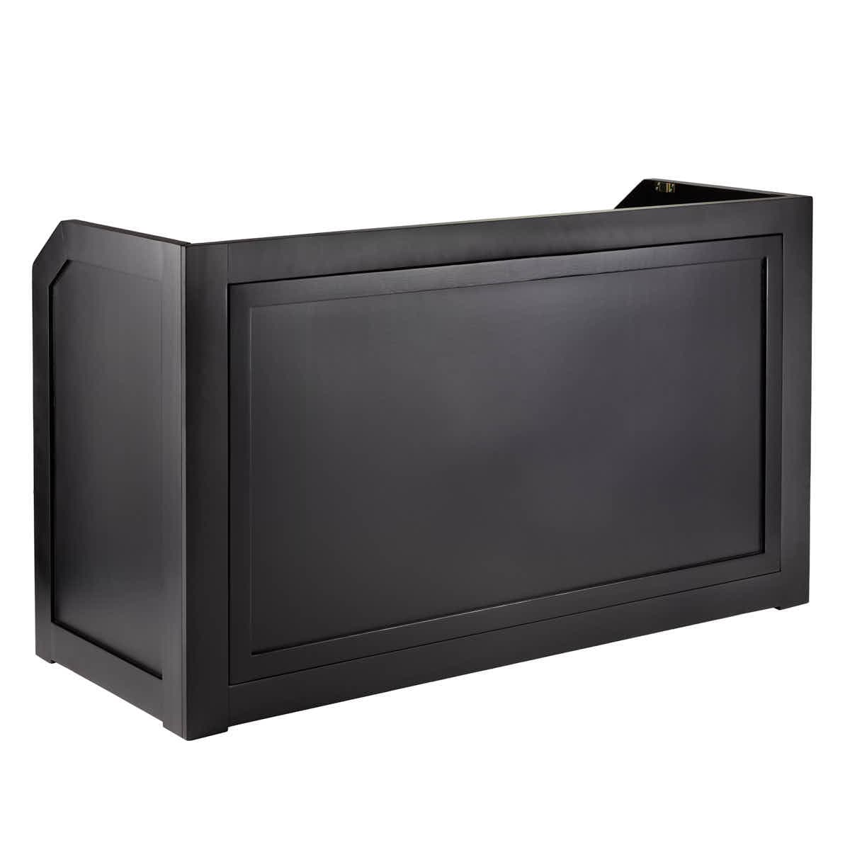 Chivari 6' Black Portable Folding Bar with HPL Reversible Front, Flush Top & Shelf BAR-FOLD-72KITFL-BLK-AX-T