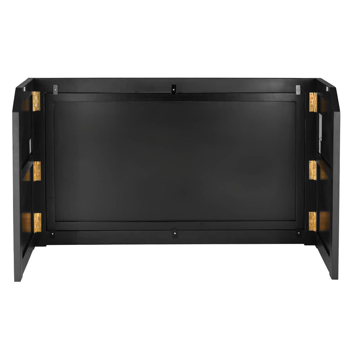 Chivari 6' Black Portable Folding Bar with HPL Reversible Front, Flush Top & Shelf BAR-FOLD-72KITFL-BLK-AX-T