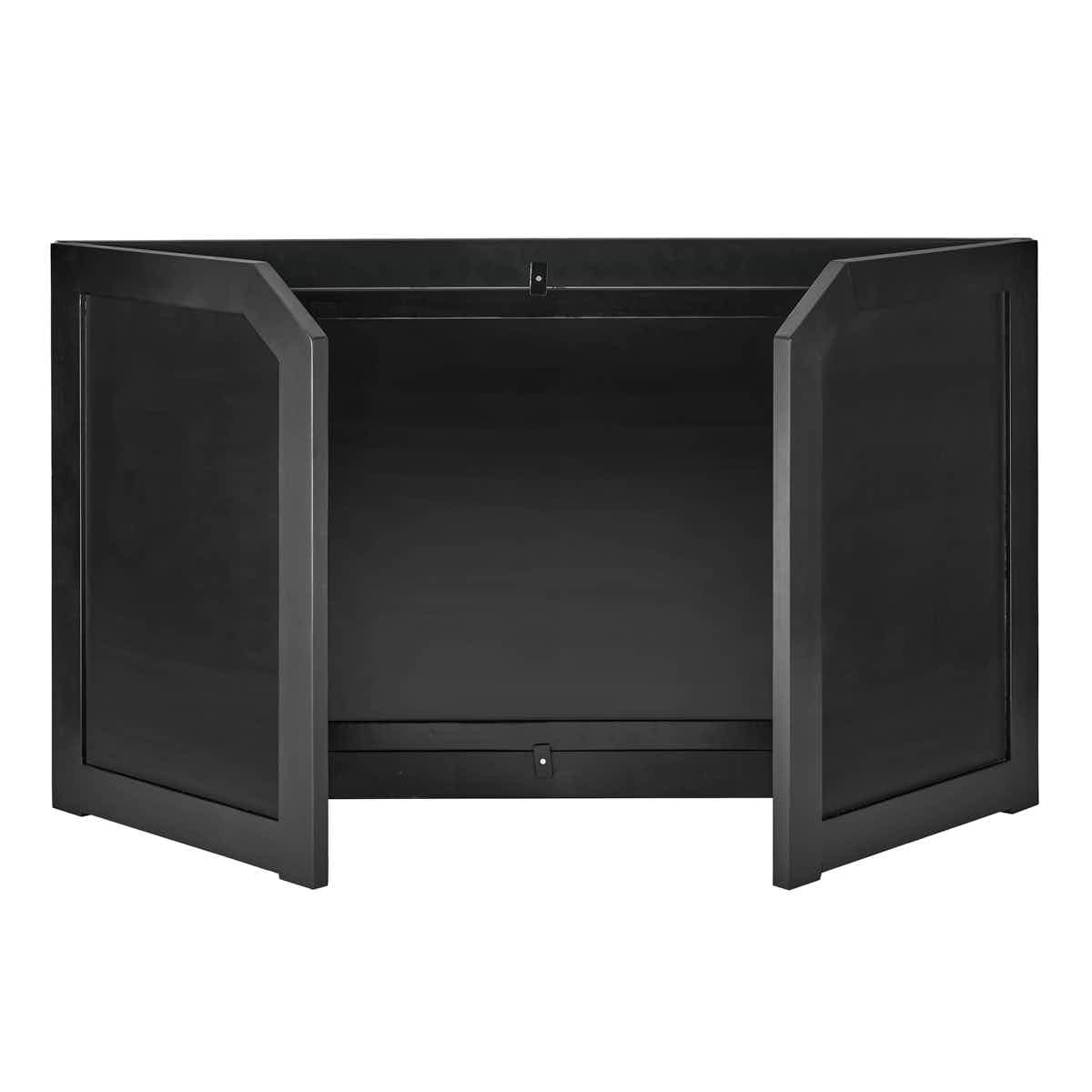 Chivari 6' Black Portable Folding Bar with HPL Reversible Front, Flush Top & Shelf BAR-FOLD-72KITFL-BLK-AX-T