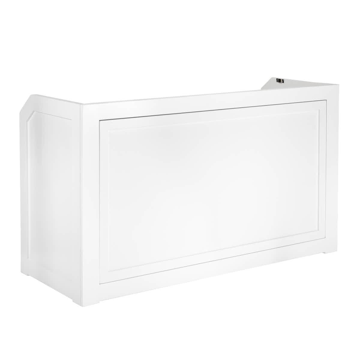 Chivari 6' White Portable Folding Bar with HPL Reversible Front, Flush Top & Shelf BAR-FOLD-72KITFL-WHT-AX-T