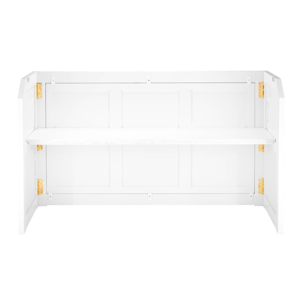 Chivari 6' White Portable Folding Bar with HPL Reversible Front, Flush Top & Shelf BAR-FOLD-72KITFL-WHT-AX-T