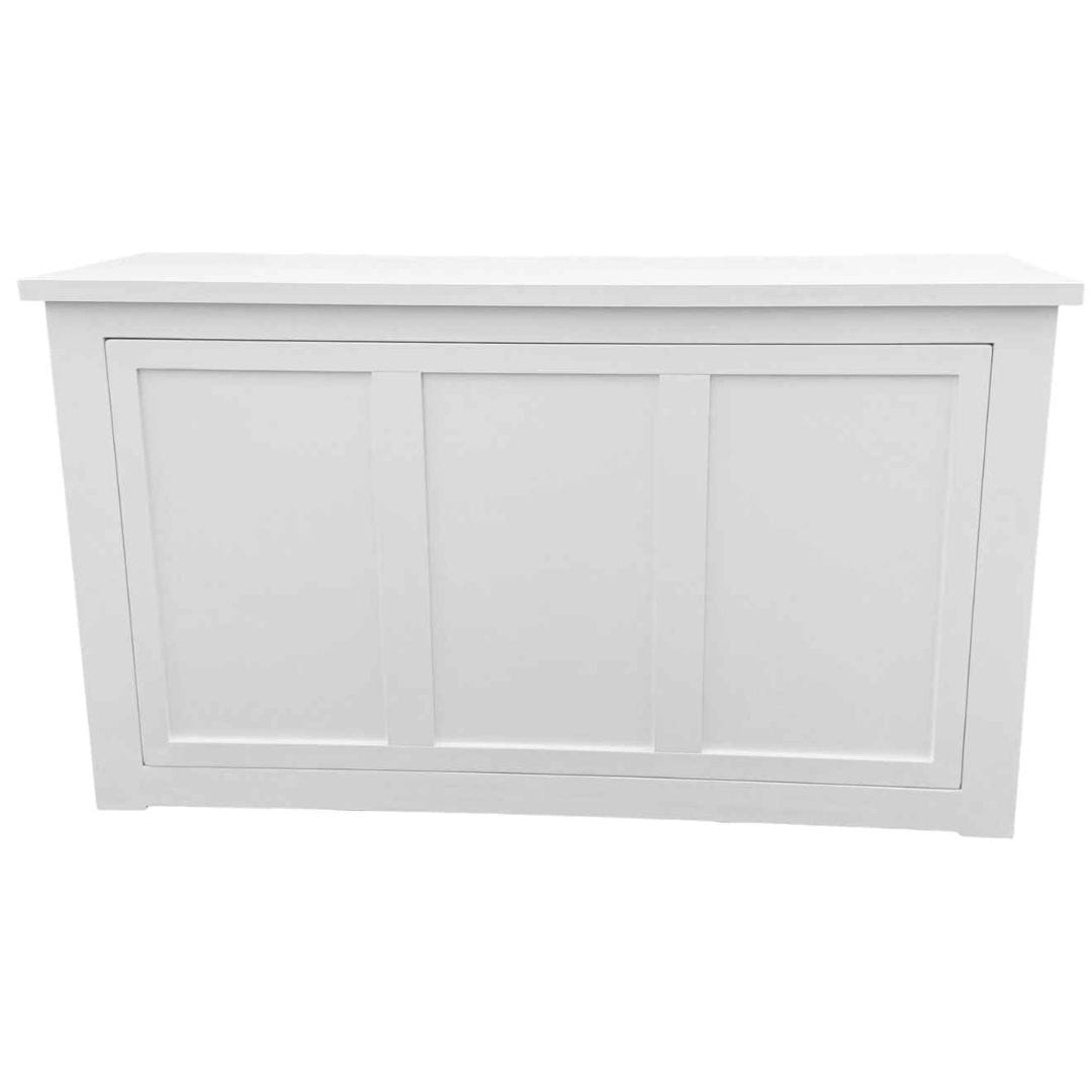 Grand Royale Bars 24' White Portable Folding Bar - 5 Piece Set Three Panel Front - Mimosa BAR-CFG-WHT-F1-KT