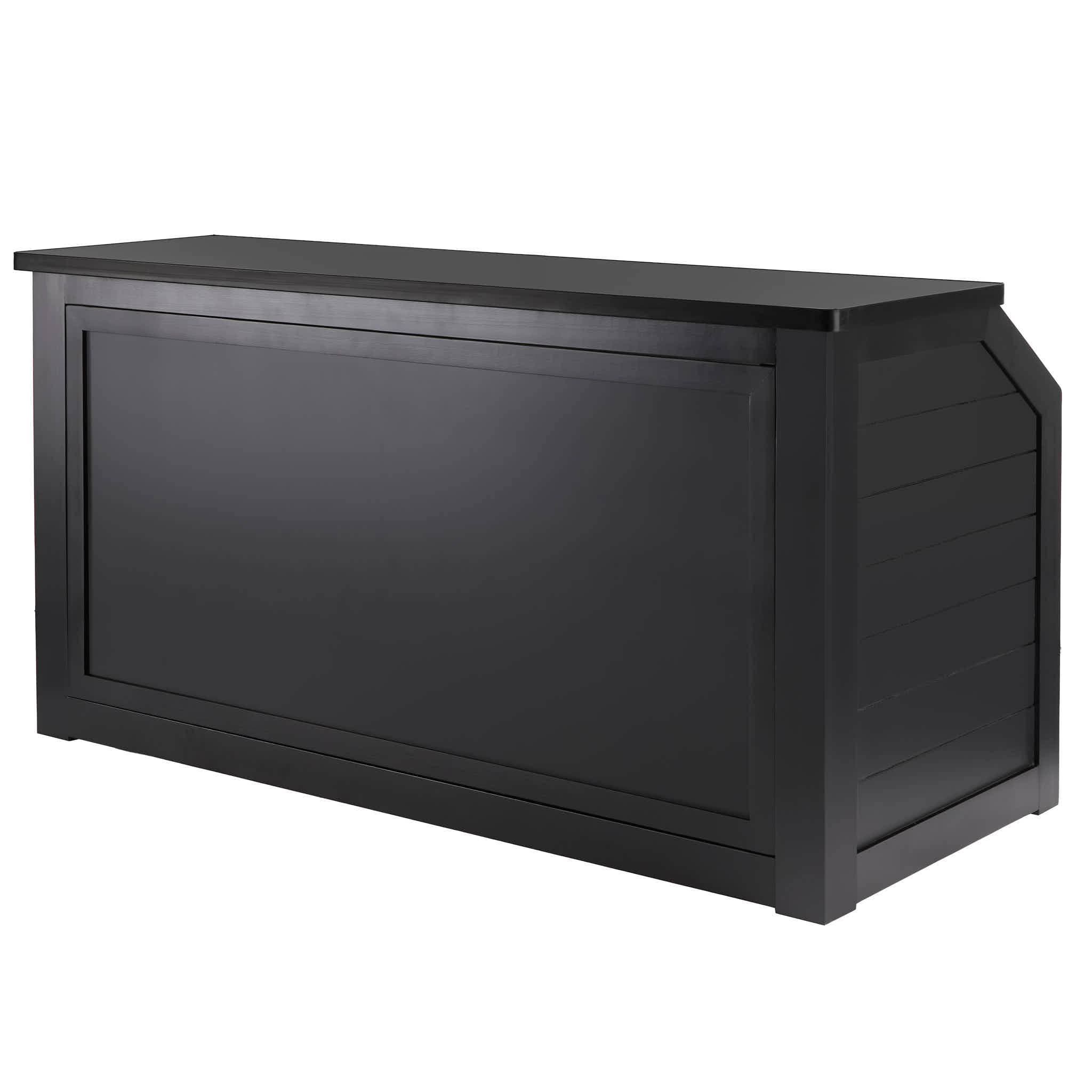 Chivari 7' Black Portable Folding Bar with Reversible Front BAR-FOLD-84KTR-BLK-AX-T