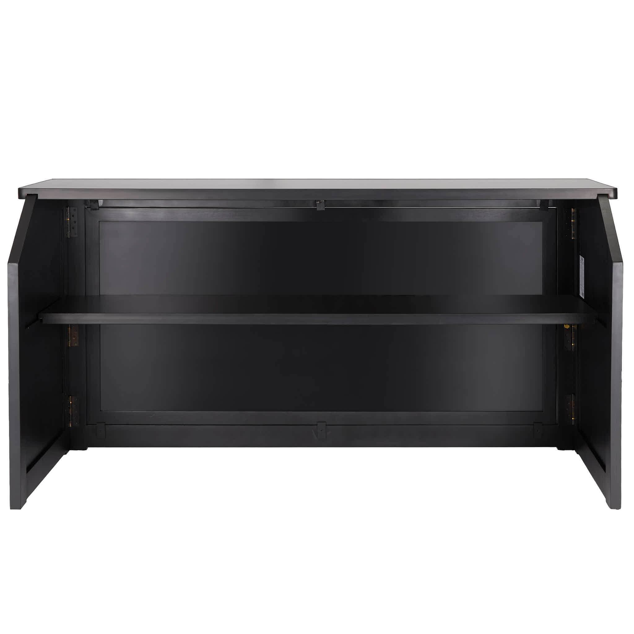 Chivari 7' Black Portable Folding Bar with Reversible Front BAR-FOLD-84KTR-BLK-AX-T
