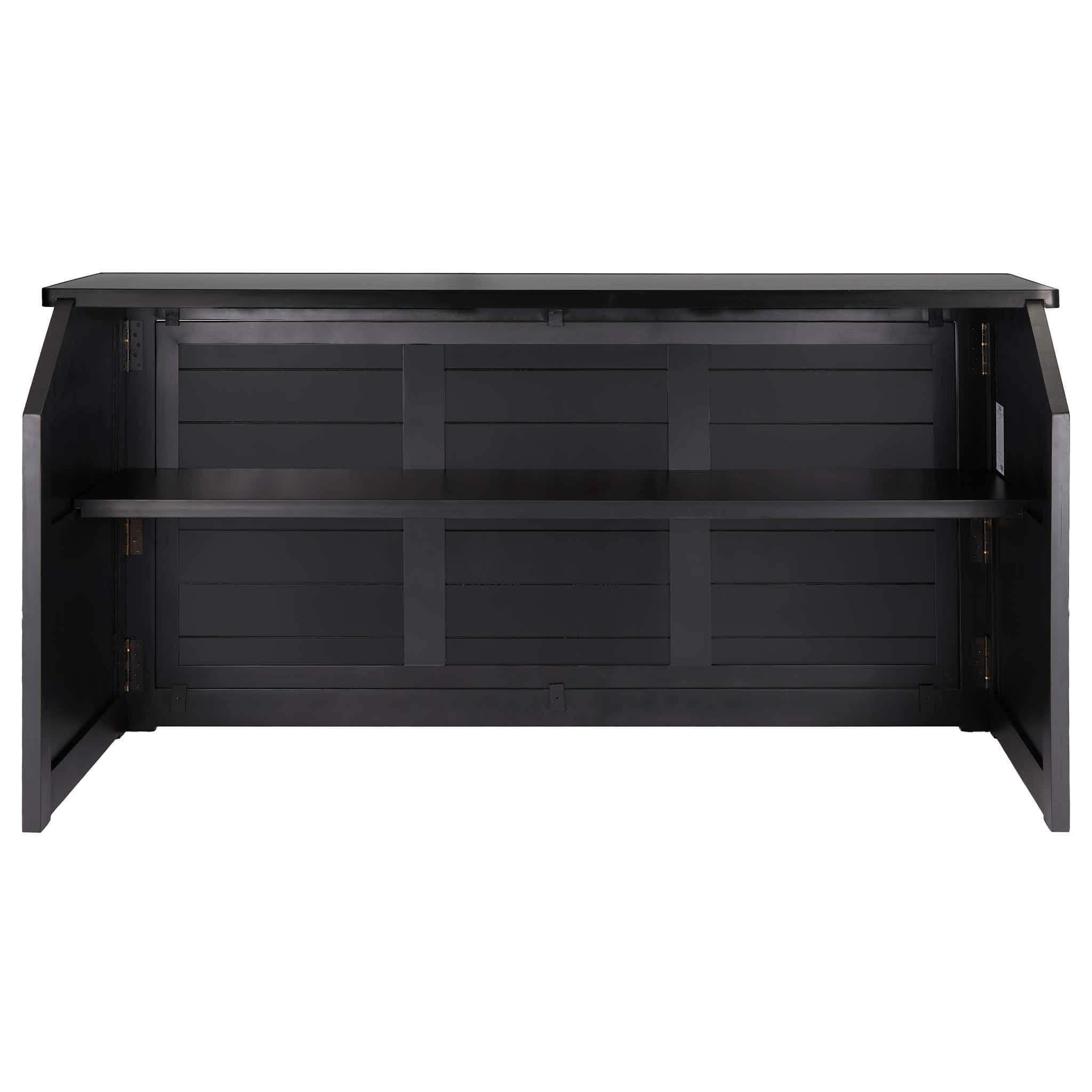 Chivari 7' Black Portable Folding Bar with Reversible Front BAR-FOLD-84KTR-BLK-AX-T