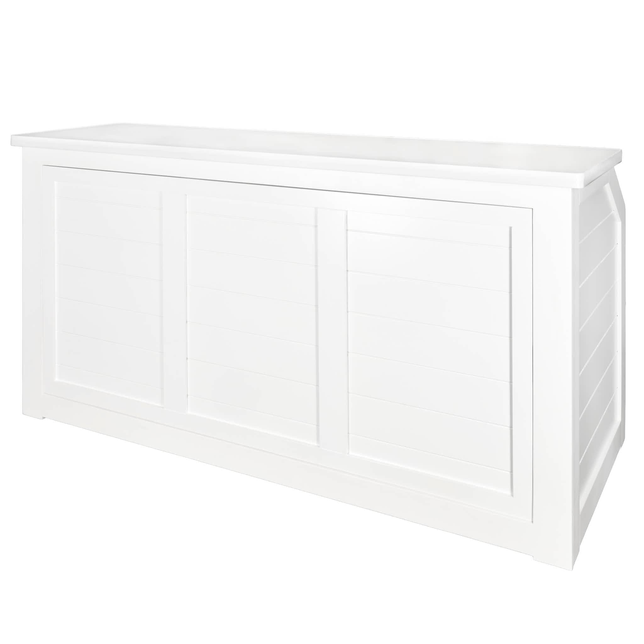 Chivari 7' White Portable Folding Bar with Reversible Front BAR-FOLD-84KTR-WHT-AX-T