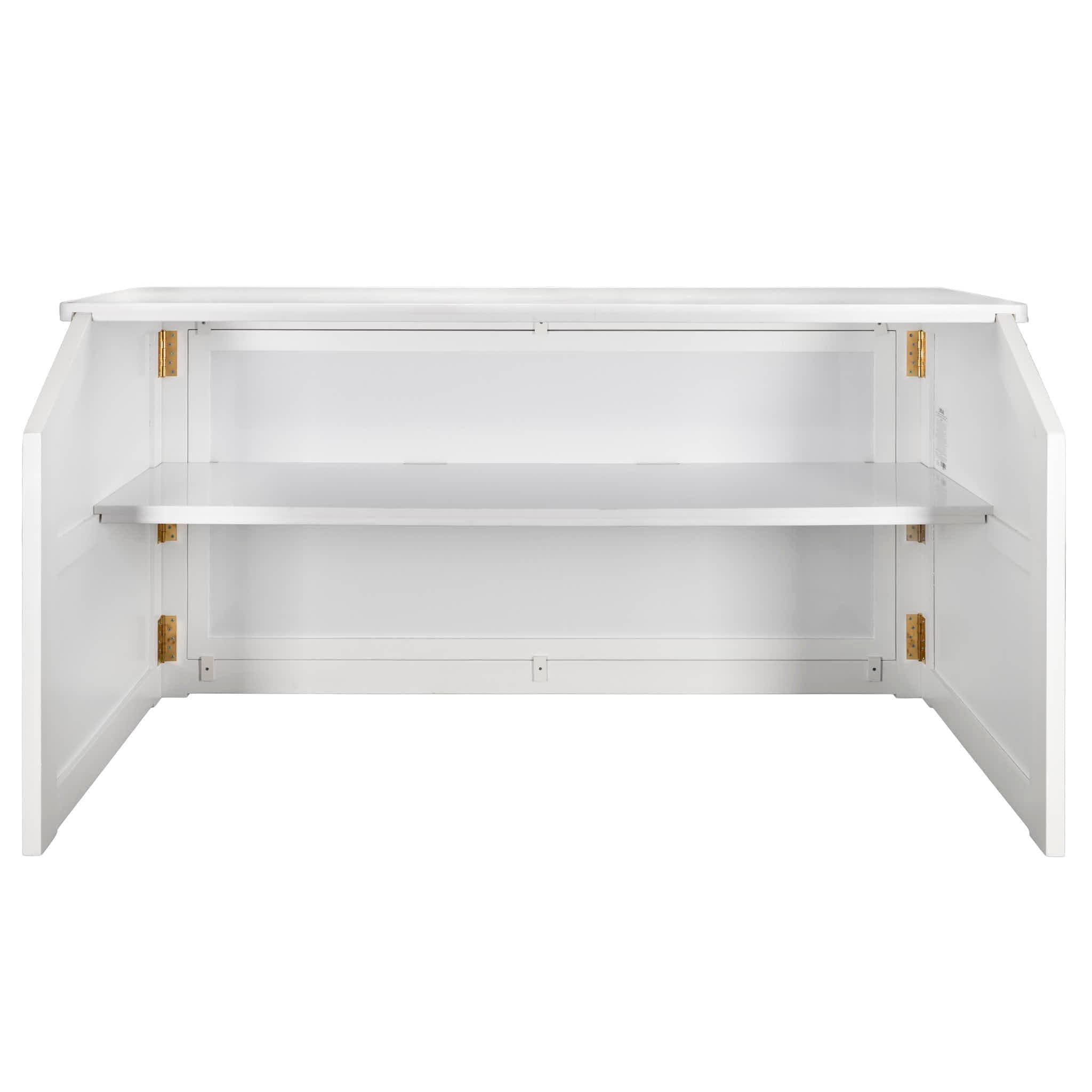 Chivari 7' White Portable Folding Bar with Reversible Front BAR-FOLD-84KTR-WHT-AX-T