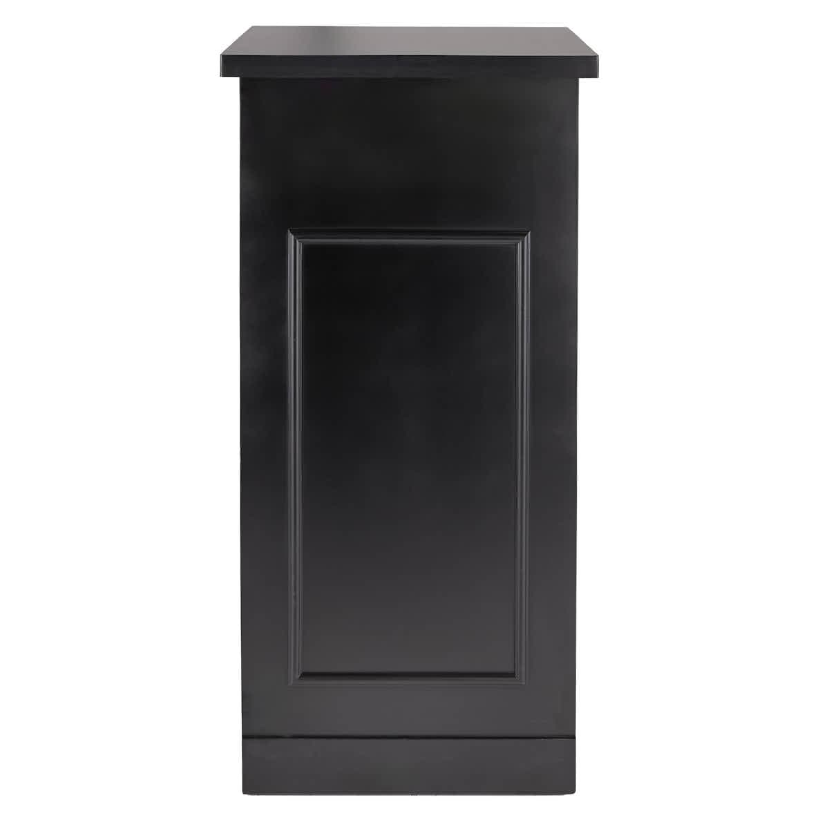 Grand Royale Bars 24' Black Portable Folding Bar - 5 Piece Set Single Panel Front with Flush Top - Mimosa BAR-CFG-BLK-F4FL-KT
