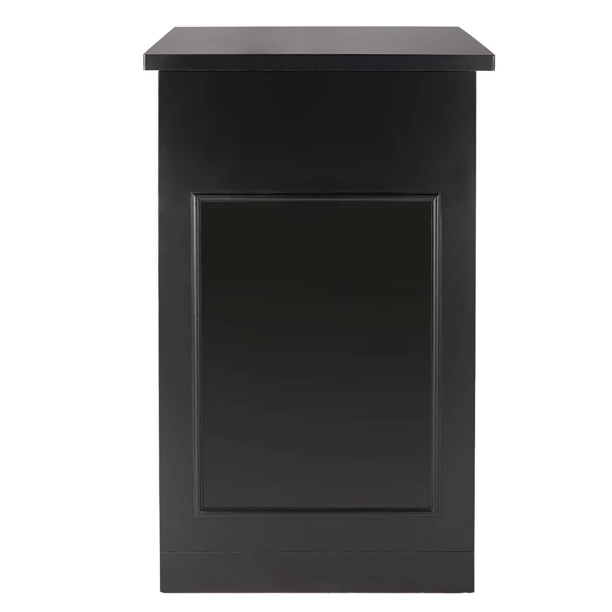 Chivari 22' Black Portable Folding Bar - 5 Piece Set Reversible Panel Front with Flush Top - Spritz BAR-CFG-BLK-E2FL-KT