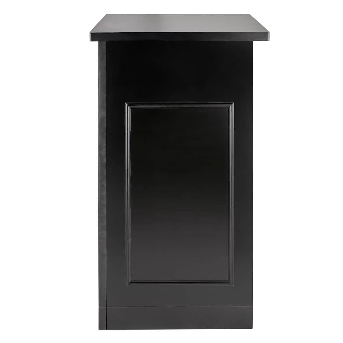 Chivari 22' Black Portable Folding Bar - 5 Piece Set Reversible Panel Front with Flush Top - Spritz BAR-CFG-BLK-E2FL-KT