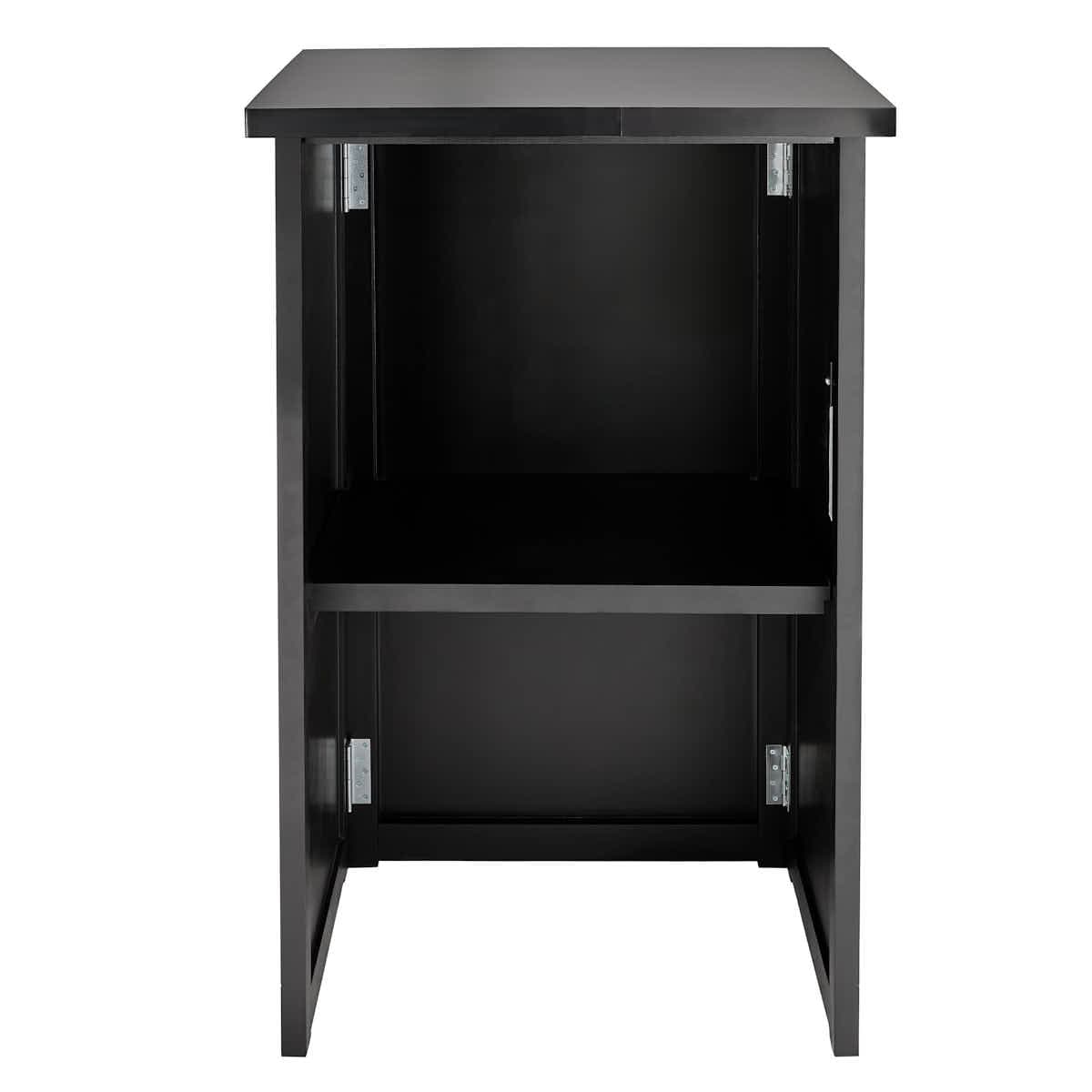 Chivari 22' Black Portable Folding Bar - 5 Piece Set Reversible Panel Front with Flush Top - Spritz BAR-CFG-BLK-E2FL-KT