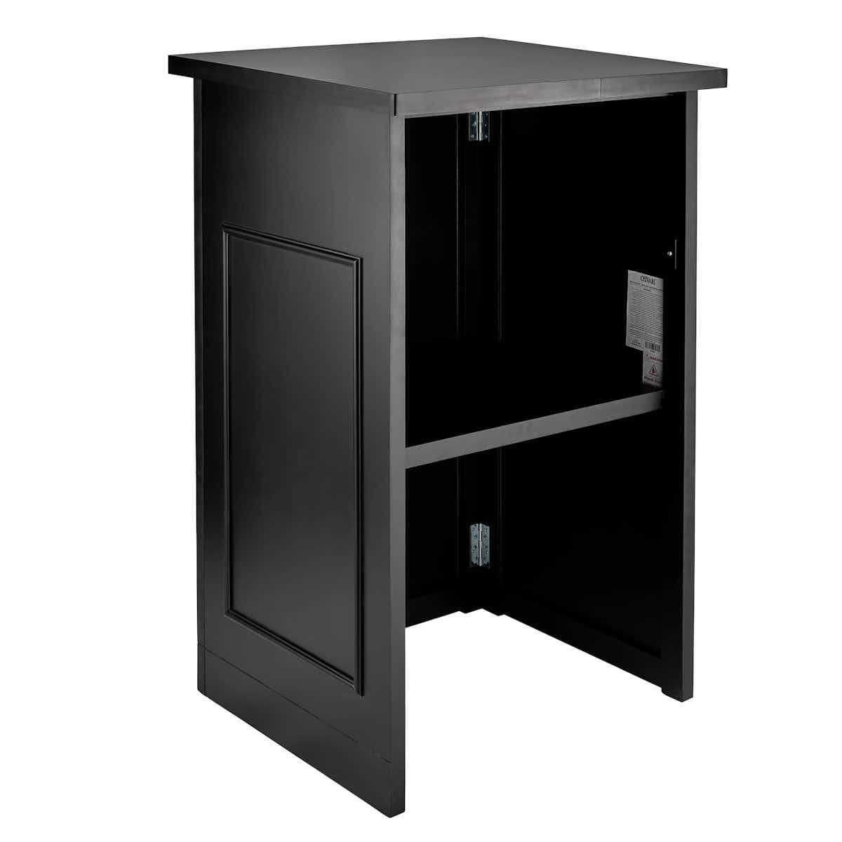 Chivari 22' Black Portable Folding Bar - 5 Piece Set Reversible Panel Front with Flush Top - Spritz BAR-CFG-BLK-E2FL-KT
