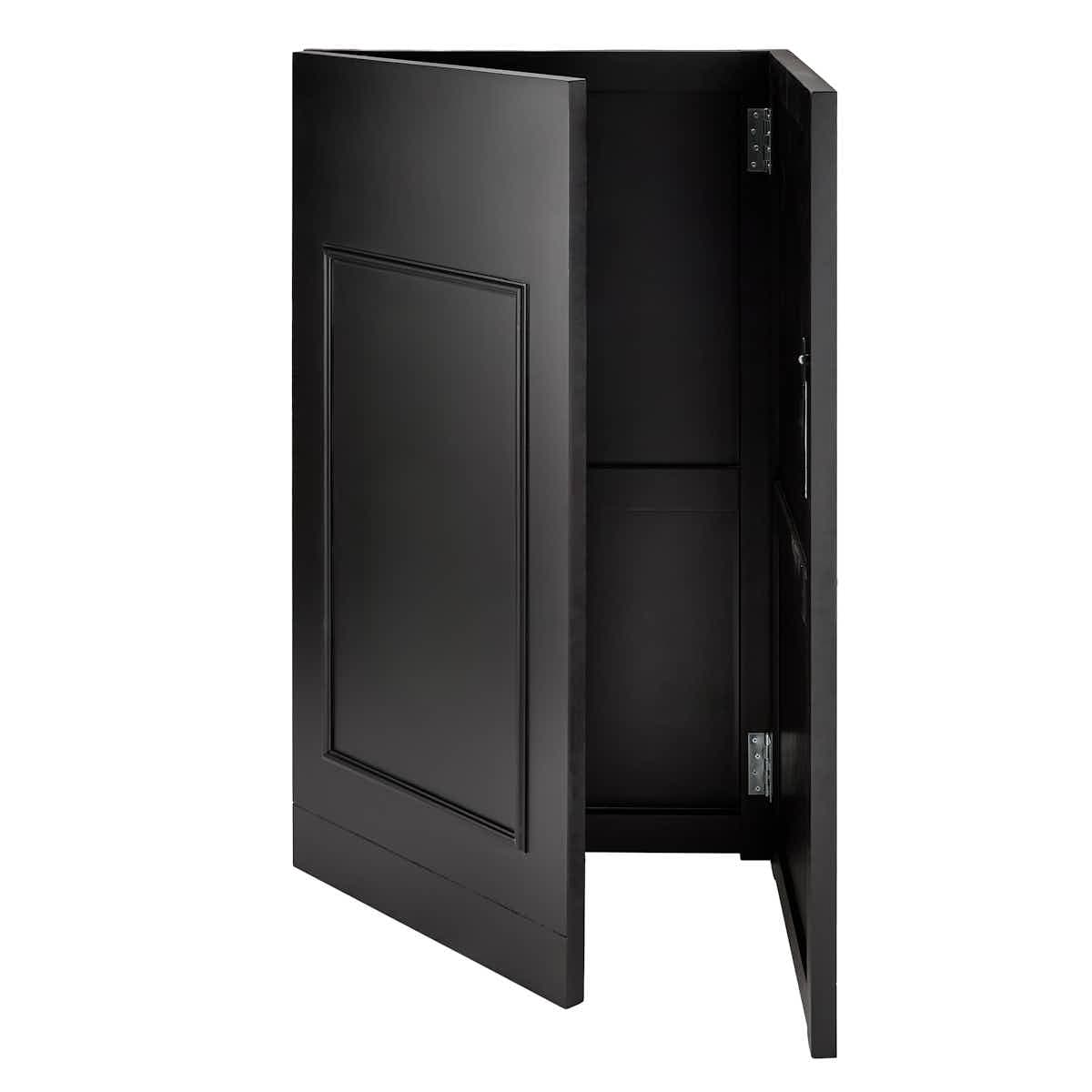 Chivari 22' Black Portable Folding Bar - 5 Piece Set Reversible Panel Front with Flush Top - Spritz BAR-CFG-BLK-E2FL-KT