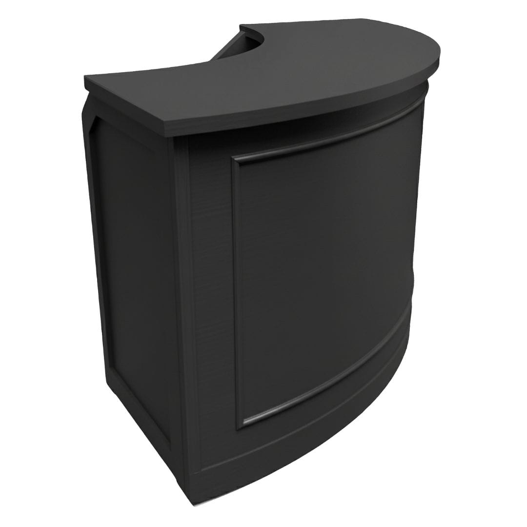 Chivari 24' Black Portable Folding Bar - 5 Piece Set Single Panel Front - Mimosa BAR-CFG-BLK-F4-KT