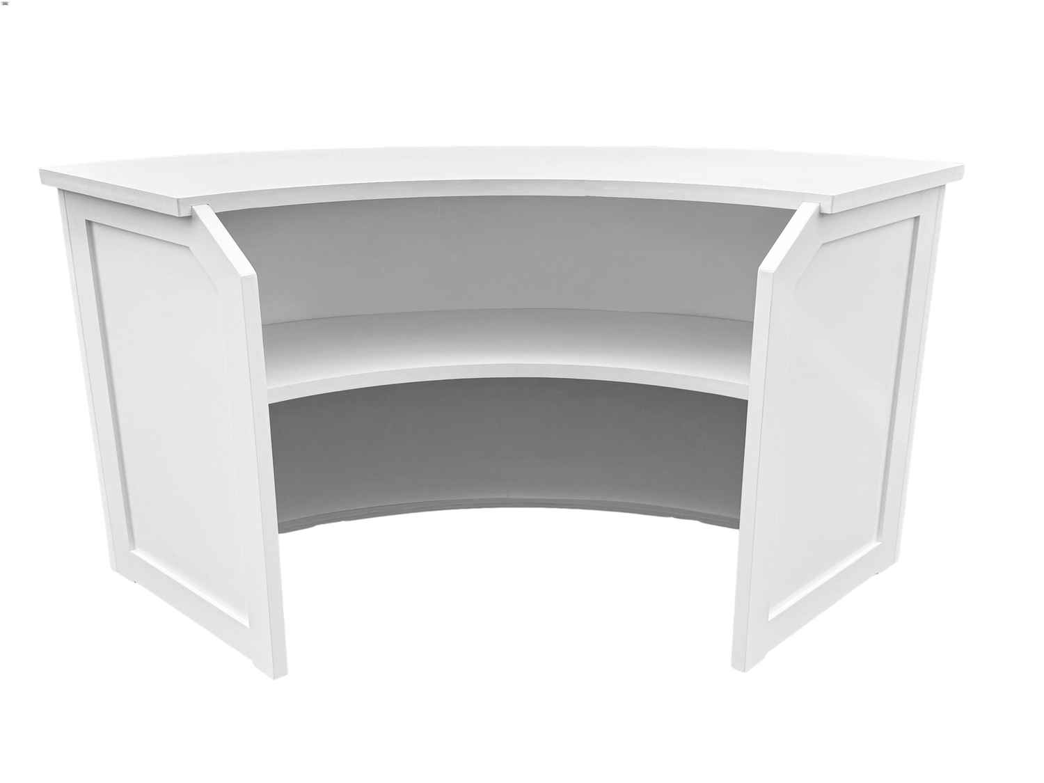 Grand Royale Bars 7' White Single Panel Quarter Round Serpentine Bar with HPL Top BAR-SERP-84KT-WHT-AX-T
