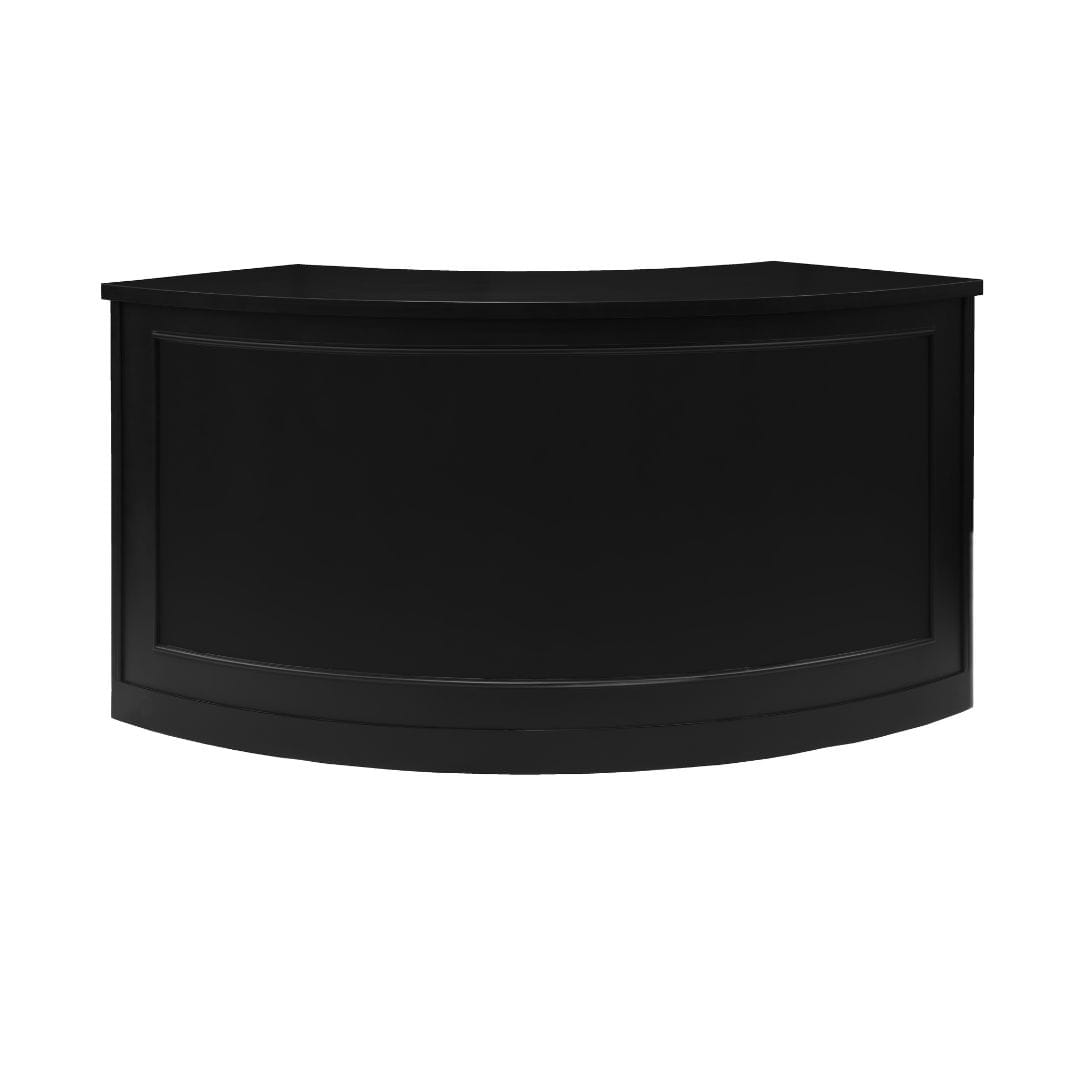 Grand Royale Bars 24' Black Portable Folding Bar - 5 Piece Set Single Panel Front with Flush Top - Mimosa BAR-CFG-BLK-F4FL-KT