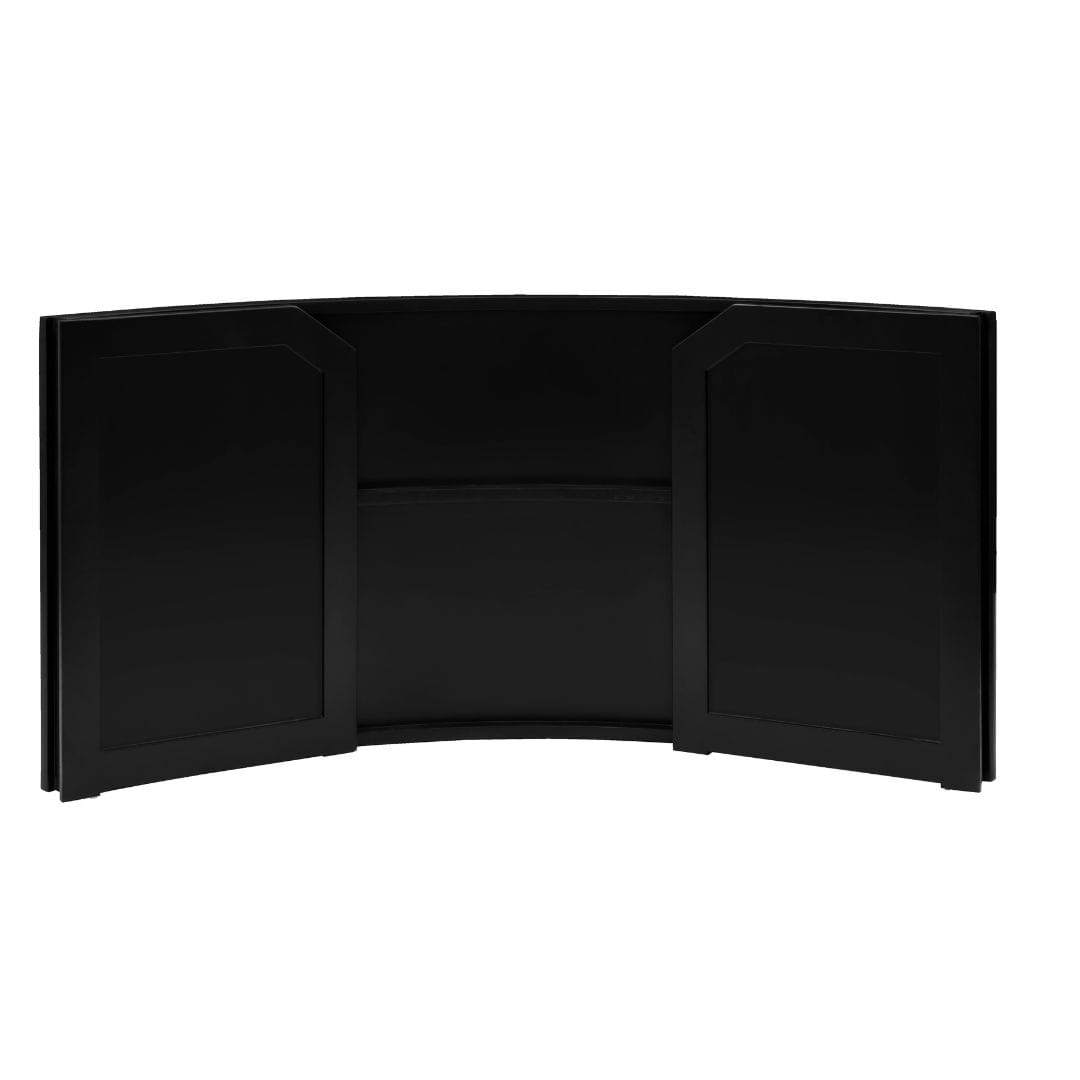 Grand Royale Bars 24' Black Portable Folding Bar - 5 Piece Set Single Panel Front with Flush Top - Mimosa BAR-CFG-BLK-F4FL-KT