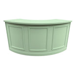7' Sage Green 3 Panel Quarter Round Serpentine Bar with HPL Top