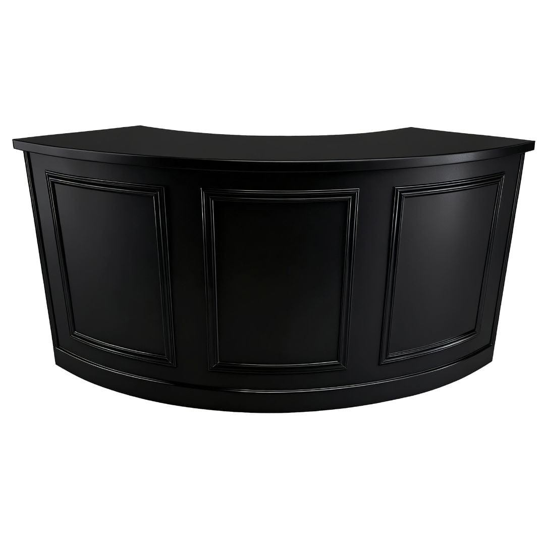 Chivari 28' Black Portable Folding Bar - 4 Piece Set Three Panel Front - Manhattan BAR-CFG-BLK-B2-KT