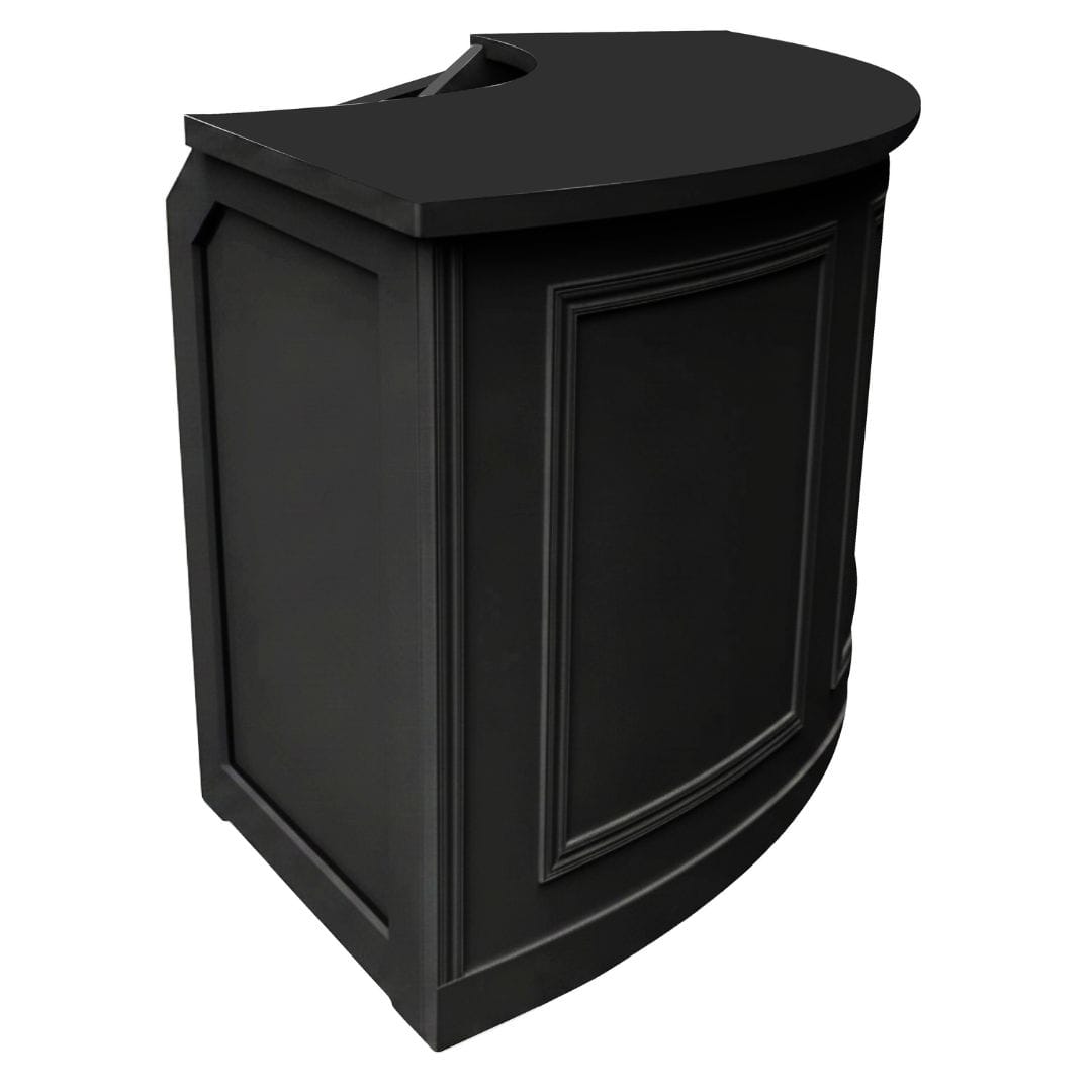 Chivari 24' Black Portable Folding Bar - 5 Piece Set Three Panel Front - Mimosa BAR-CFG-BLK-F2-KT