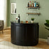 Chivari 7' Black 3 Panel Quarter Round Serpentine Bar with HPL Top BAR-SERP3-84KT-BLK-AX-T