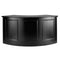 Chivari Scratch and Dent 7' Black 3 Panel Quarter Round Serpentine Bar with HPL Top BAR-SERP3-84KT-BLK-AX-SD