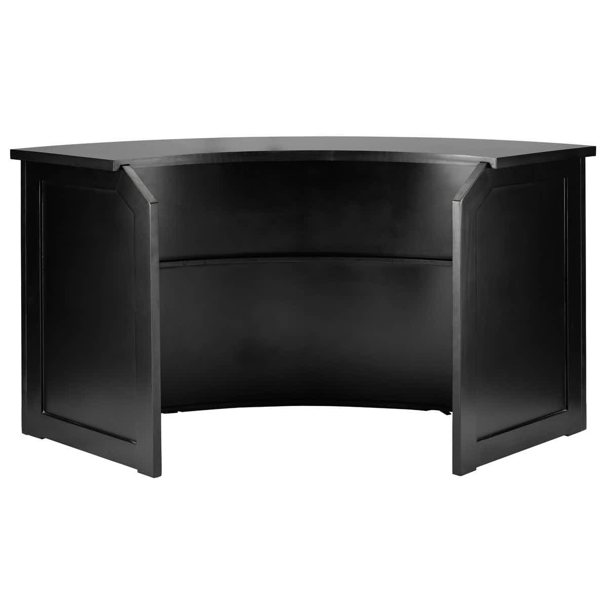 Chivari 7' Black 3 Panel Quarter Round Serpentine Bar with HPL Top BAR-SERP3-84KT-BLK-AX-T