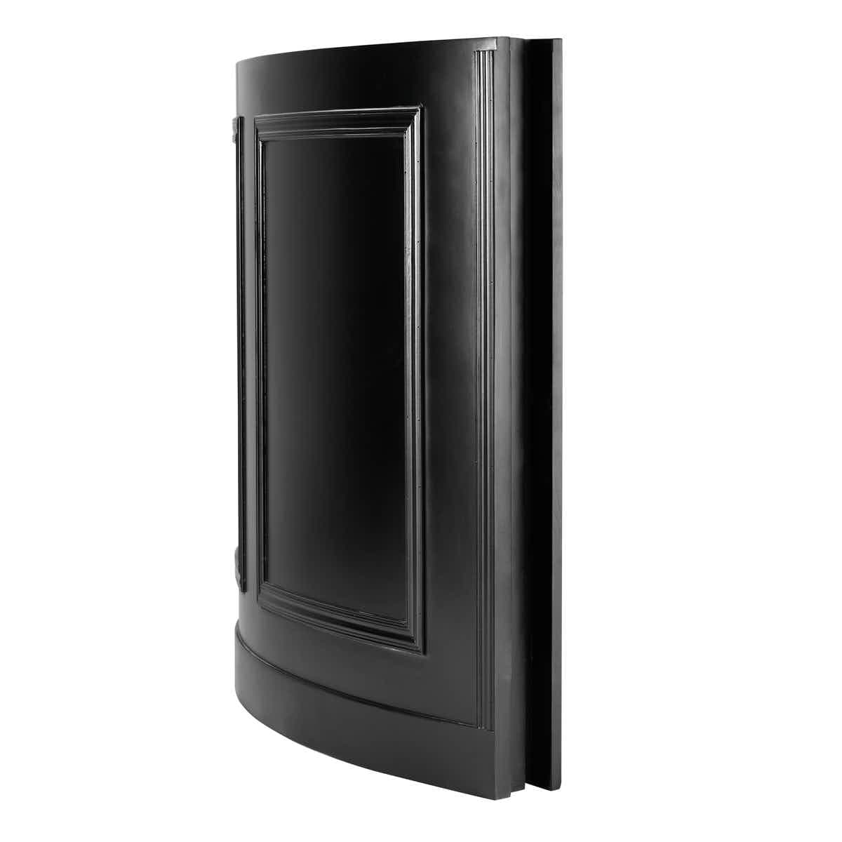 Chivari 7' Black 3 Panel Quarter Round Serpentine Bar with HPL Top BAR-SERP3-84KT-BLK-AX-T