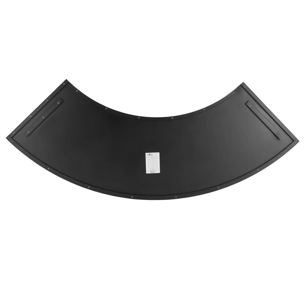 Chivari 7' Black 3 Panel Quarter Round Serpentine Bar with HPL Top BAR-SERP3-84KT-BLK-AX-T