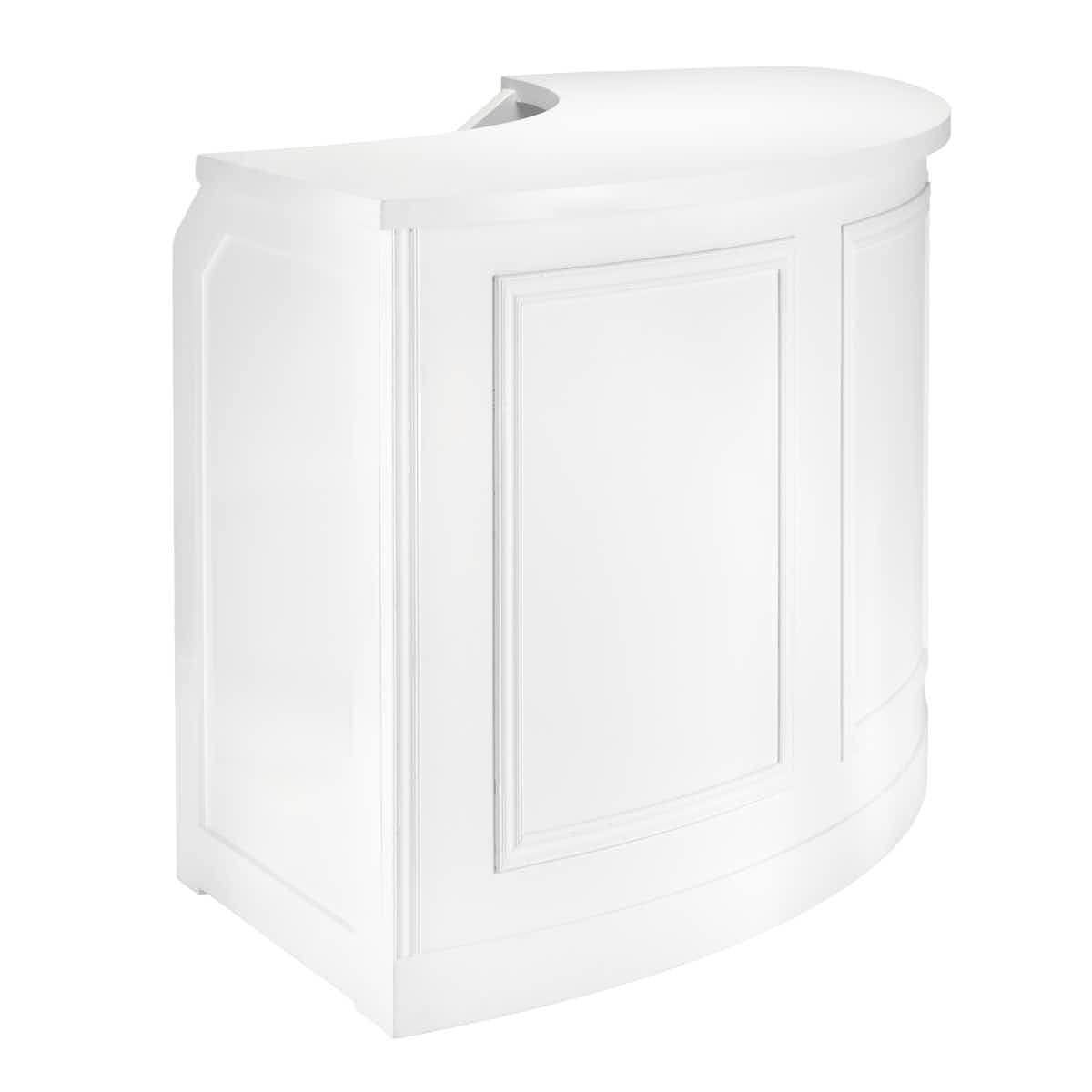 Chivari 7' White 3 Panel Quarter Round Serpentine Bar with HPL Top BAR-SERP3-84KT-WHT-AX-T