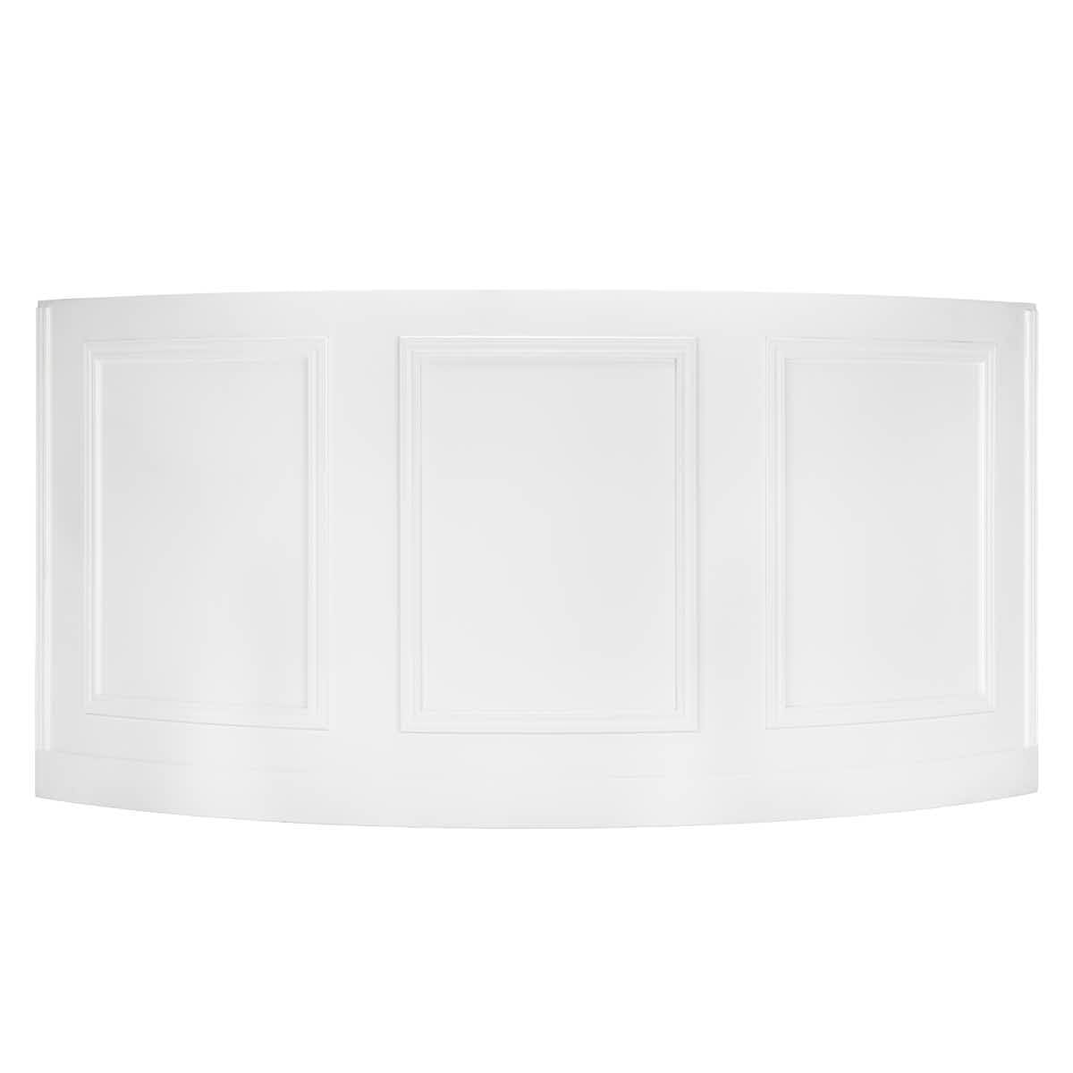 Chivari 7' White 3 Panel Quarter Round Serpentine Bar with HPL Top BAR-SERP3-84KT-WHT-AX-T