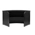 28' Black Portable Folding Bar - 4 Piece Set Three Panel Front with Flush Top - Manhattan
