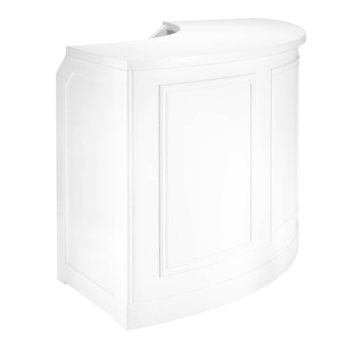 Chivari 7' White 3 Panel Quarter Round Serpentine Bar with HPL Flush Top BAR-SERP3-84KTFL-WHT-AX-T