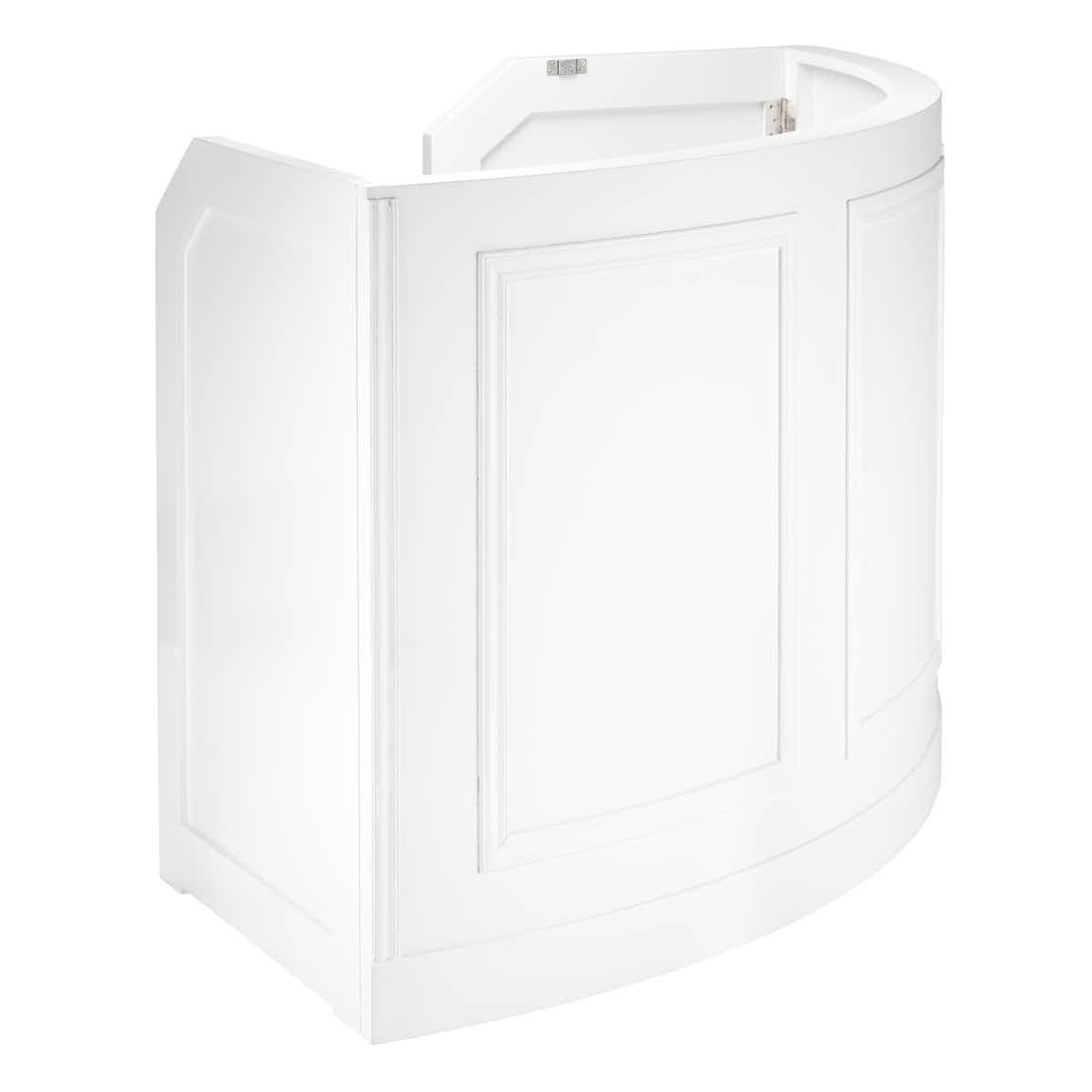 Chivari 7' White 3 Panel Quarter Round Serpentine Bar with HPL Flush Top BAR-SERP3-84KTFL-WHT-AX-T