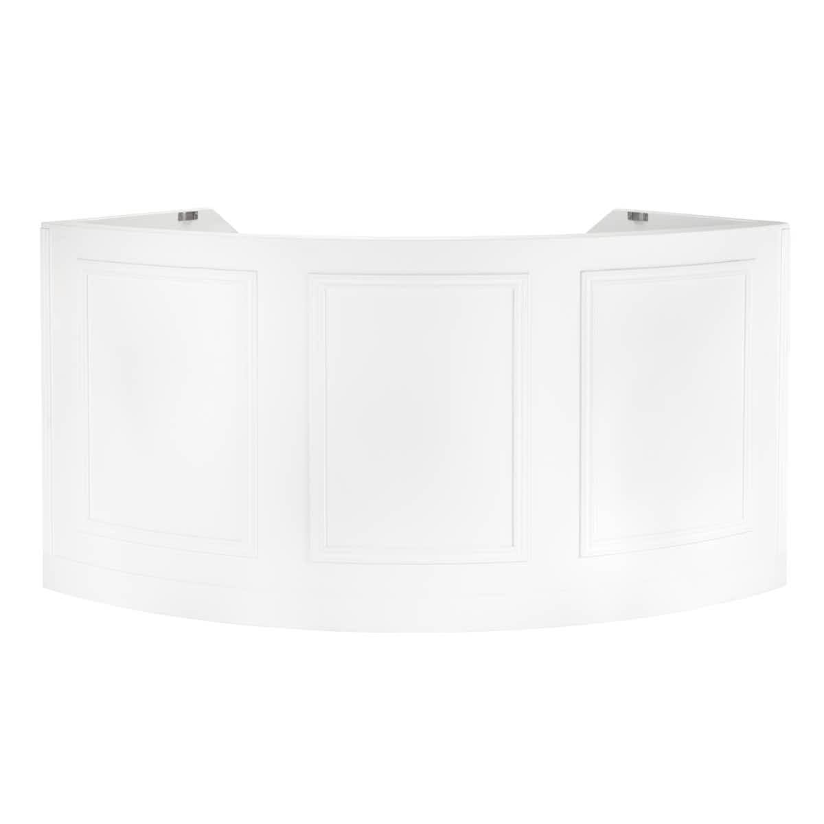 Chivari 7' White 3 Panel Quarter Round Serpentine Bar with HPL Flush Top BAR-SERP3-84KTFL-WHT-AX-T