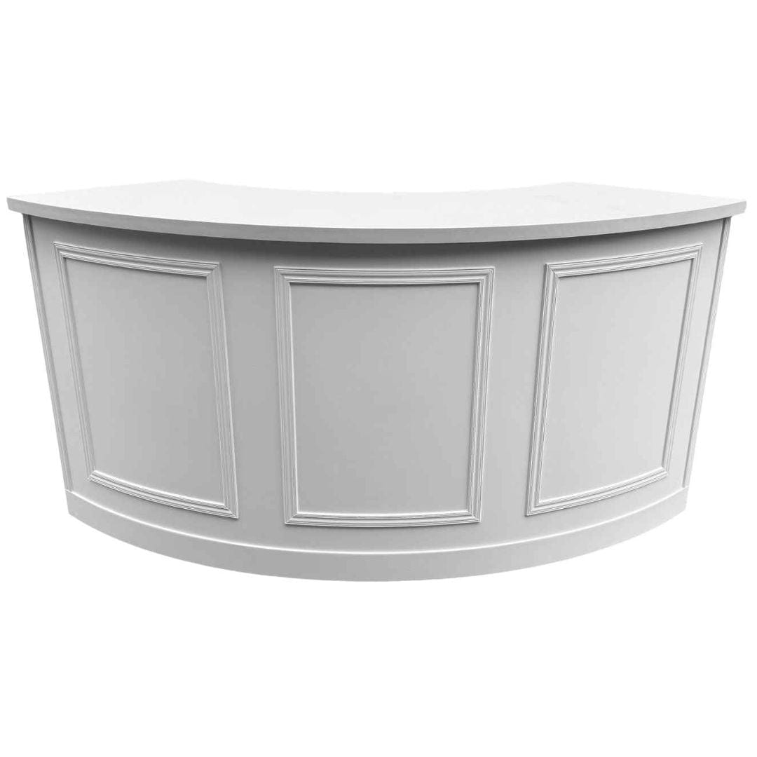 Chivari 28' White Portable Folding Bar - 4 Piece Set Three Panel Front - Manhattan BAR-CFG-WHT-B1-KT