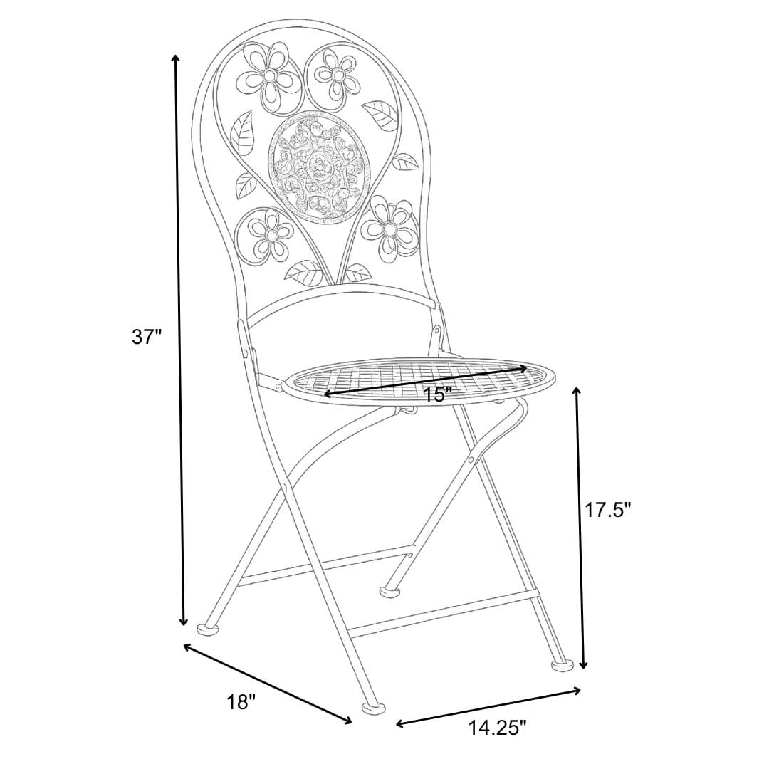 Chivari Barcelona Bistro Chair Antique White with Round Seat and Back CBBMRW-AX-T