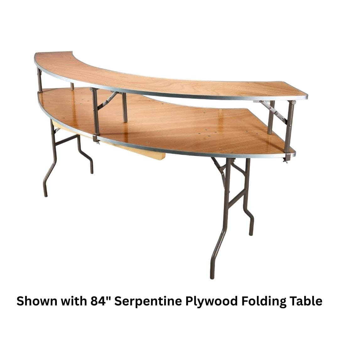 Chivari 7 Foot (84"x 12") Gray Serpentine Plywood Bar Top Buffet Riser BARPLYSERP84MG-AX-T