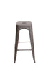 Chivari Hammered Gray Tolix Style Metal Stool BTMCH-AX-T