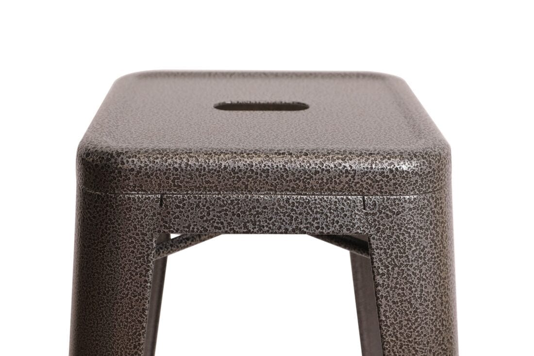 Chivari Hammered Gray Tolix Style Metal Stool BTMCH-AX-T