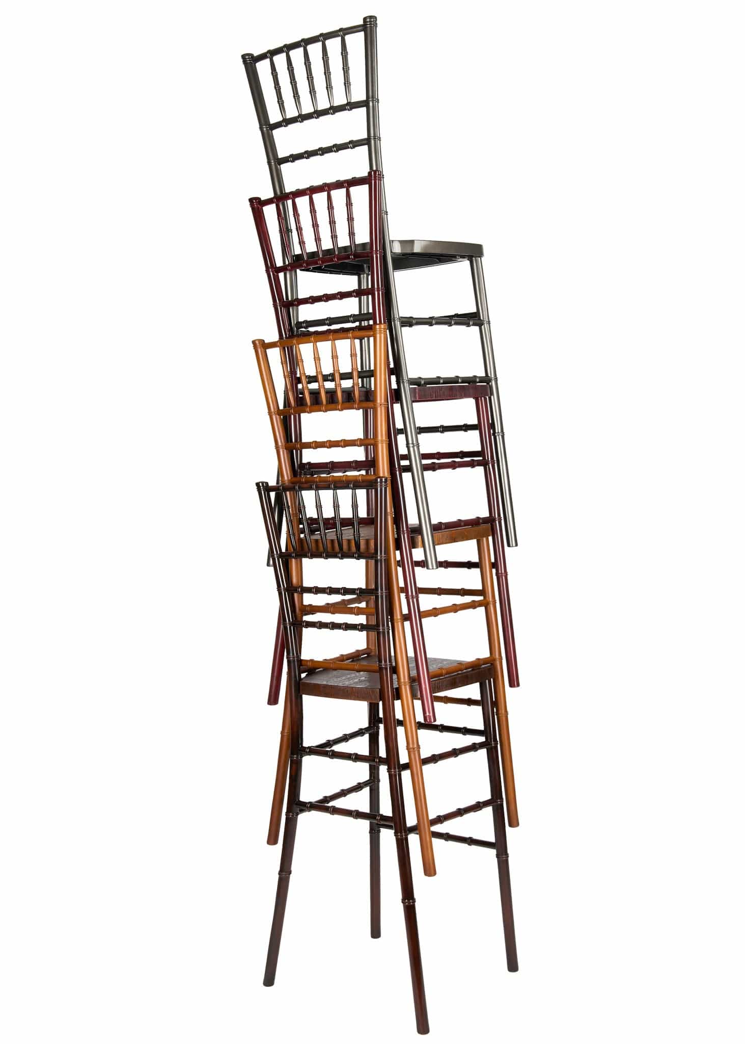 Chivari Sparkling Rose Gold Resin Steel Skeleton™ Chiavari Barstool BCRRGSP-ST-AX-T