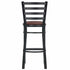 Chivari Ladder Back Bar Stool with Black Frame and Brown Vinyl Seat BLMBVBR-ZF-KT