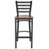 Chivari Ladder Back Bar Stool with Black Frame and Cherry Wood Seat BLMBWCW-ZF-KT