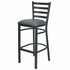 Chivari Ladder Back Bar Stool with Black Frame and Dark Gray Vinyl Seat BLMBVDG-ZF-KT