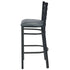 Chivari Ladder Back Bar Stool with Black Frame and Dark Gray Vinyl Seat BLMBVDG-ZF-KT