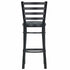 Chivari Ladder Back Bar Stool with Black Frame and Dark Gray Vinyl Seat BLMBVDG-ZF-KT