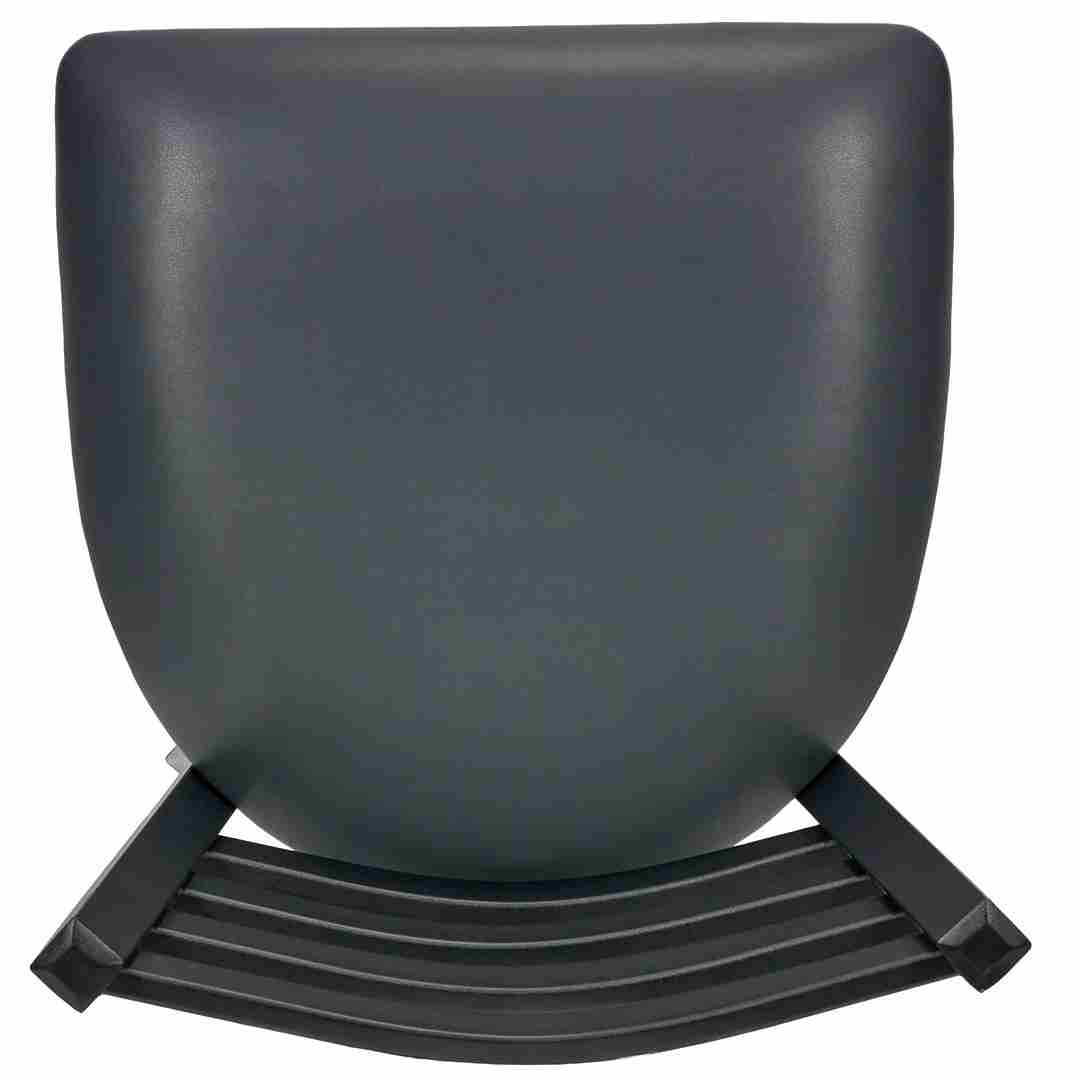 Chivari Ladder Back Bar Stool with Black Frame and Dark Gray Vinyl Seat BLMBVDG-ZF-KT