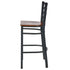 Chivari Ladder Back Bar Stool with Black Frame and Dark Wood Seat BLMBWDW-ZF-KT
