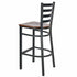 Chivari Ladder Back Bar Stool with Black Frame and Dark Wood Seat BLMBWDW-ZF-KT